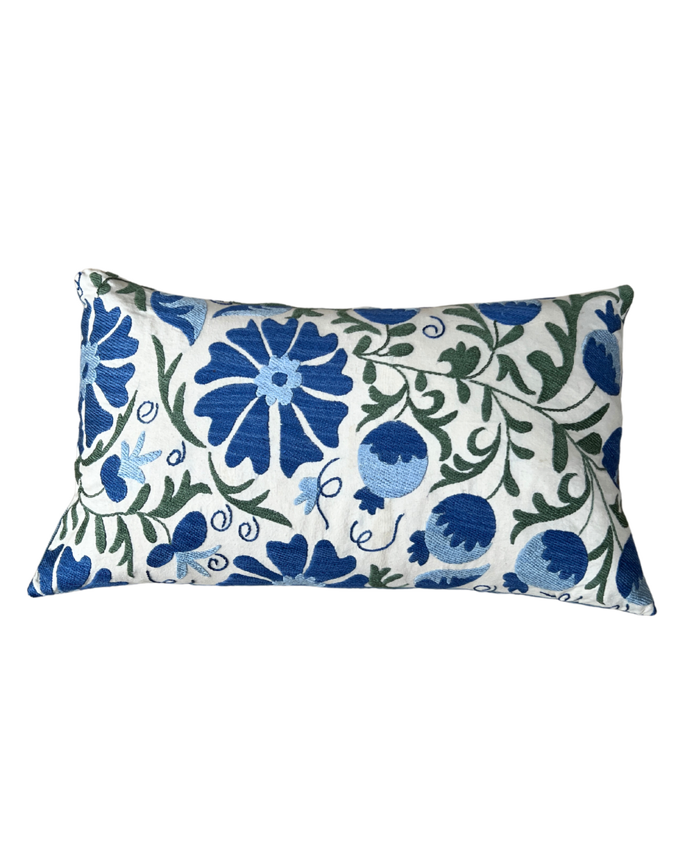 Blue & Green Rectangle Suzani Cushion 014