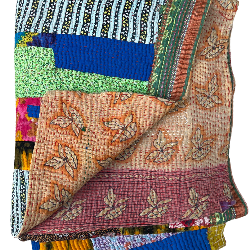 Patchwork Kantha Quilt No. 048