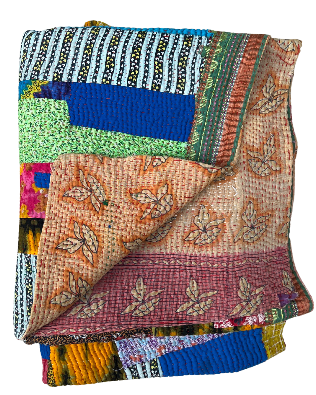 Patchwork Kantha Quilt No. 048