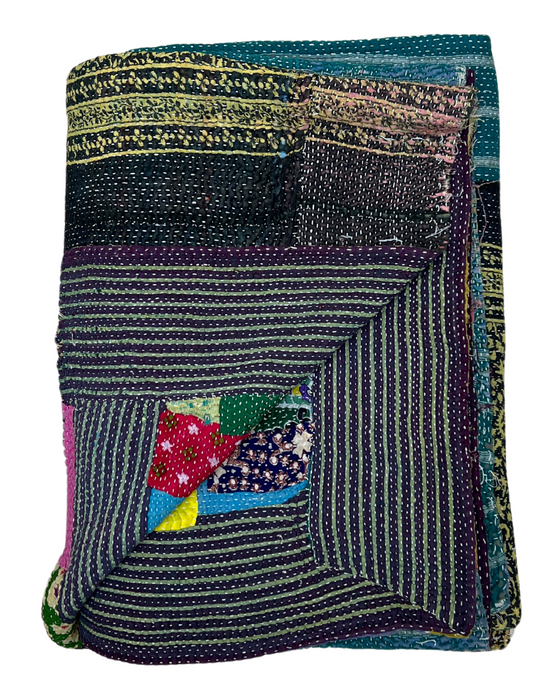 Patchwork Kantha Quilt No. 040