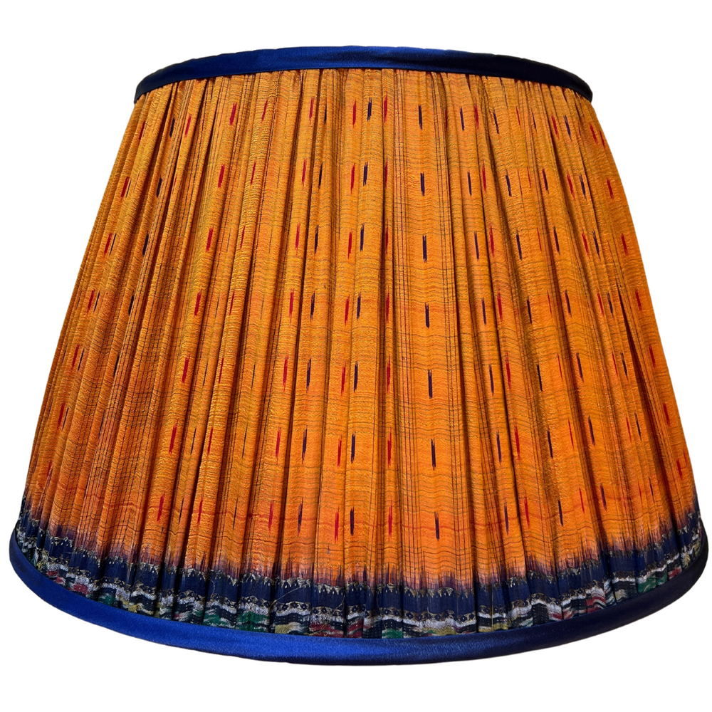 51cm Yellow & Blue Vintage Sari Lampshade