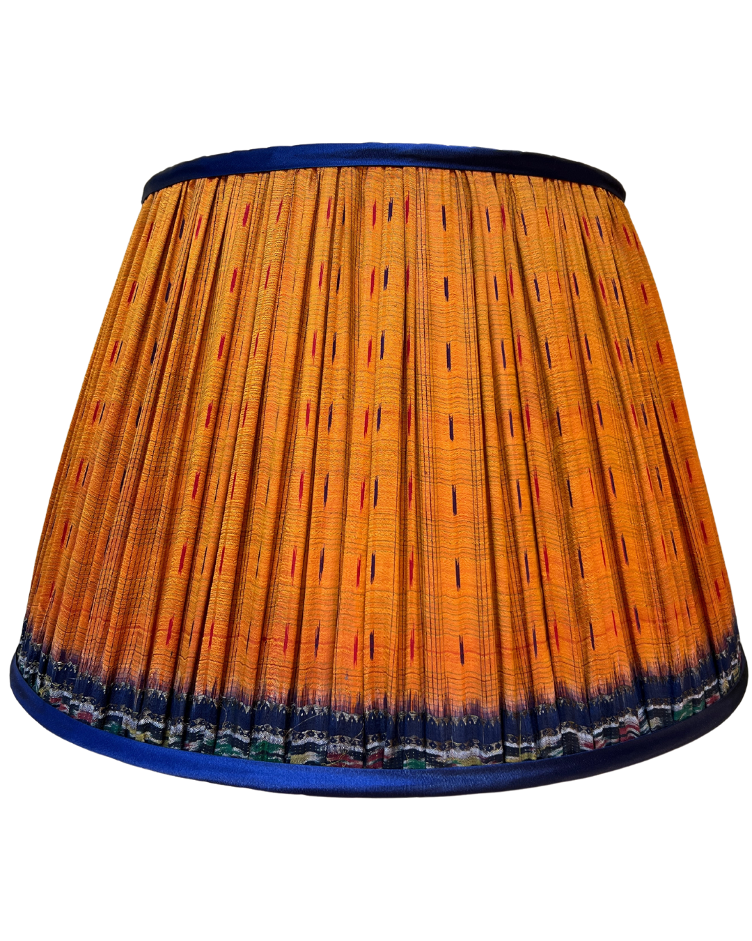 51cm Yellow & Blue Vintage Sari Lampshade