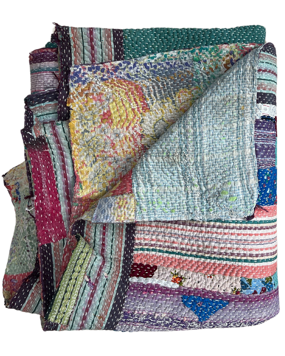 Patchwork Kantha Quilt No. 050