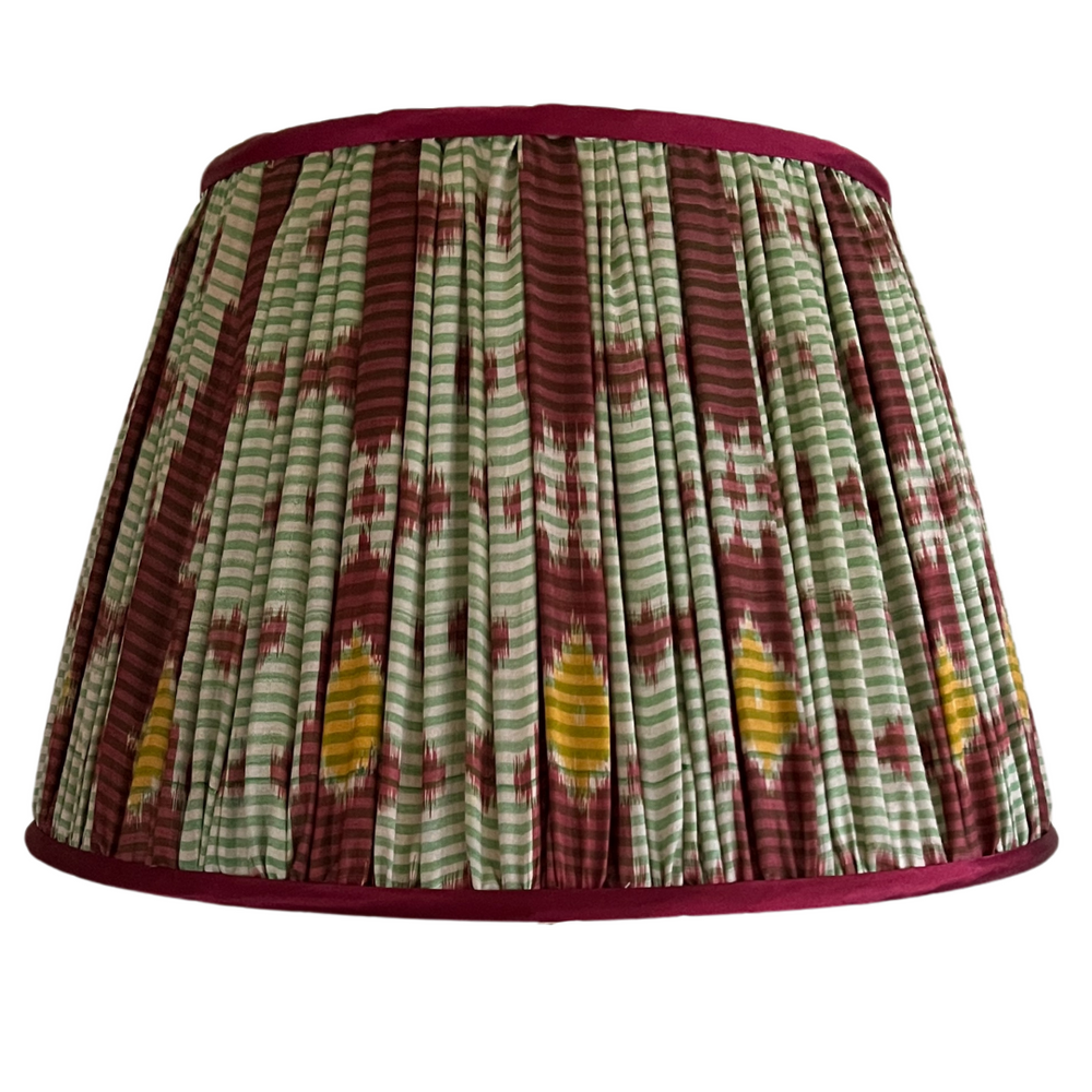 41cm Red, Yellow and Green Silk Sari Lampshade