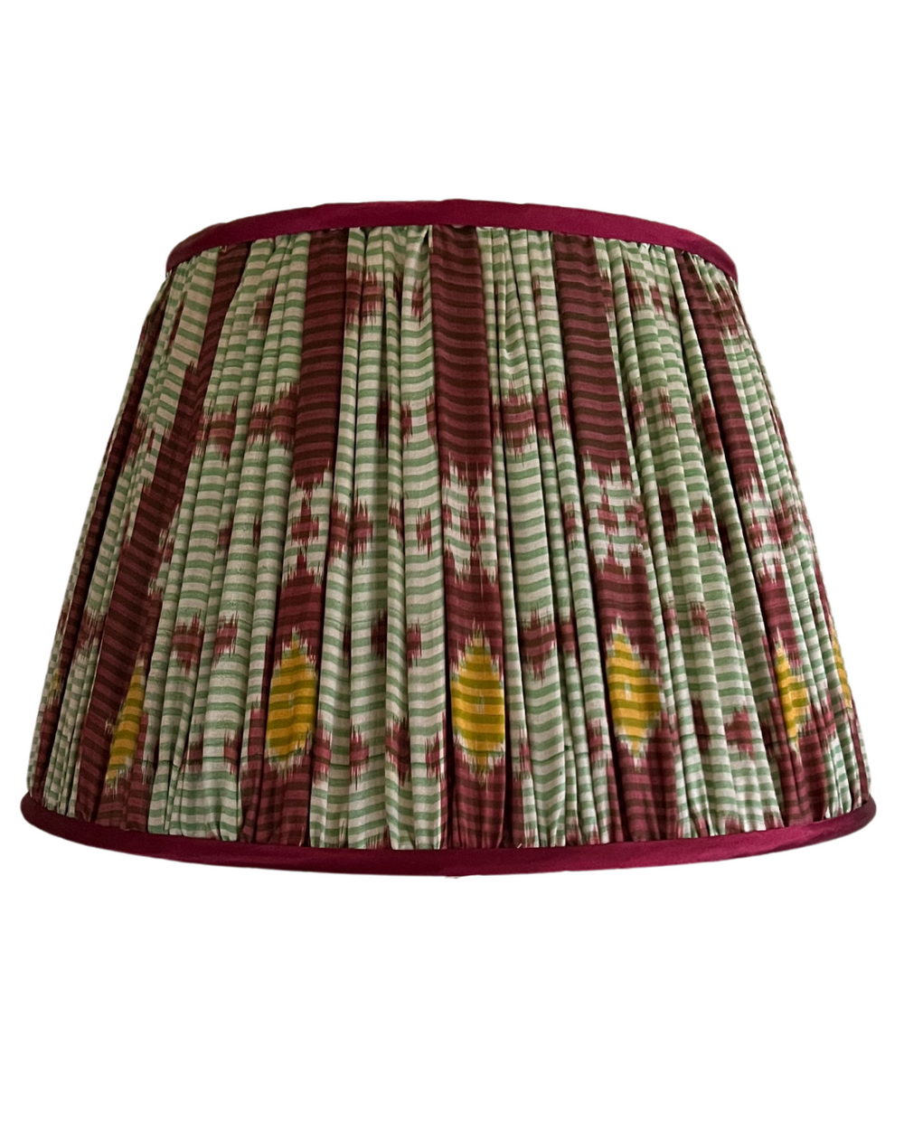 41cm Red, Yellow and Green Silk Sari Lampshade