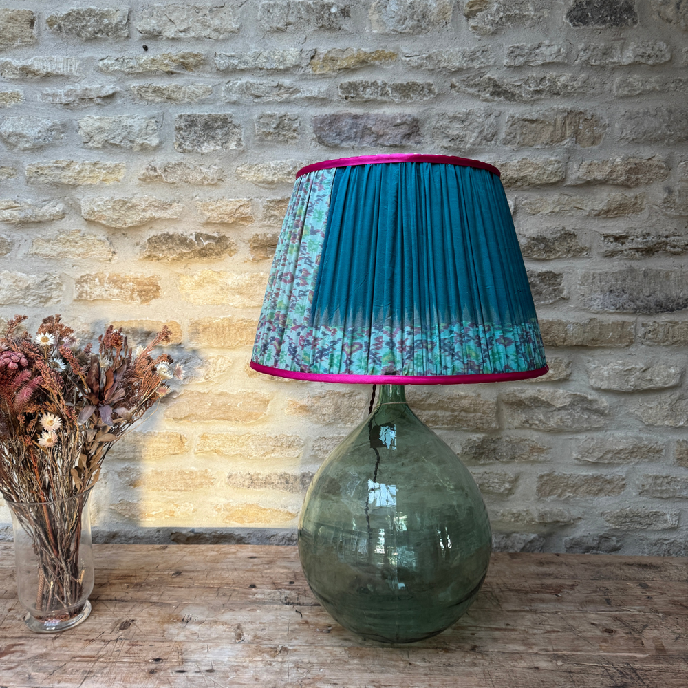 
                      
                        46cm Pink, Blue and Green Vintage Sari Lampshade
                      
                    