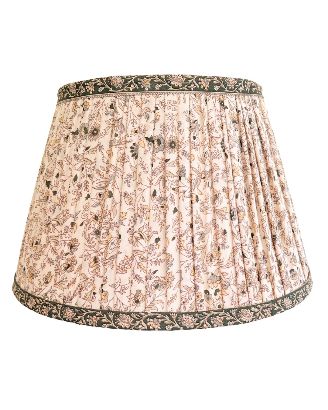 36cm Green and Grey Silk Sari Lampshade