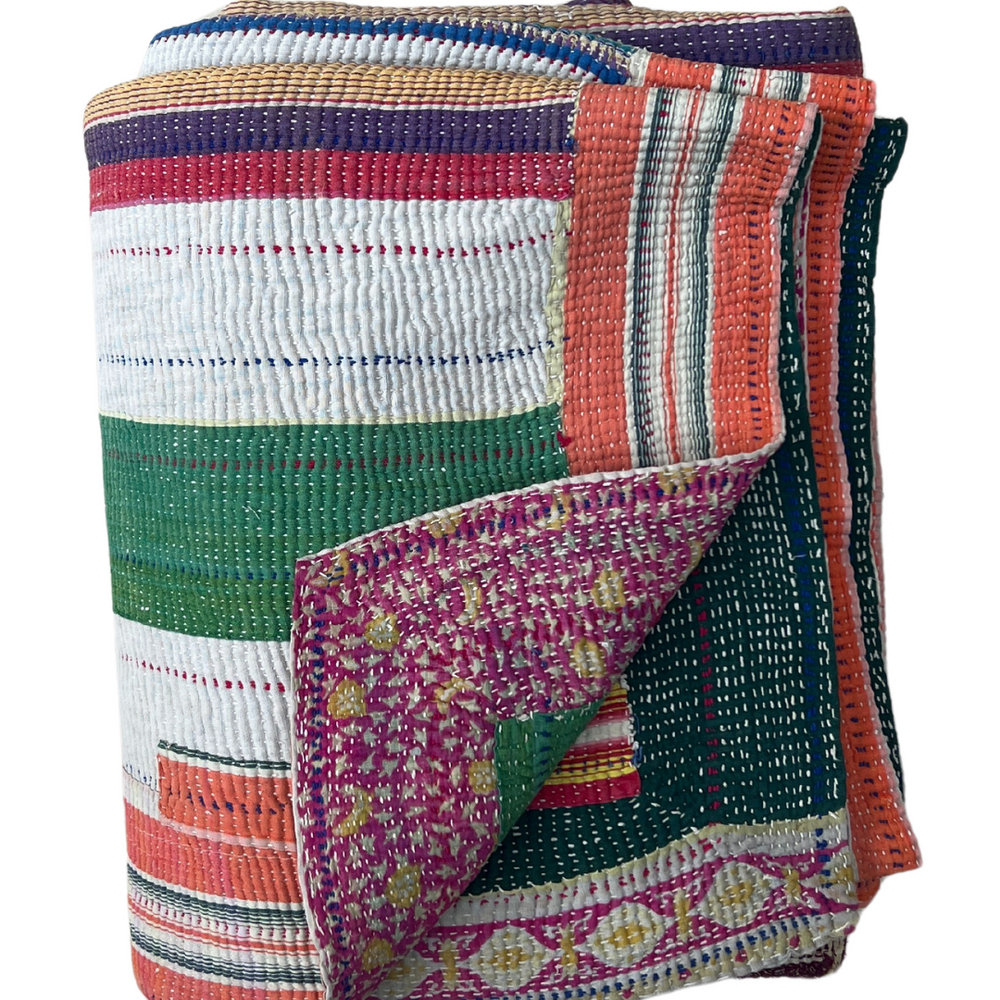 
                      
                        Patchwork Kantha Quilt No. 014
                      
                    