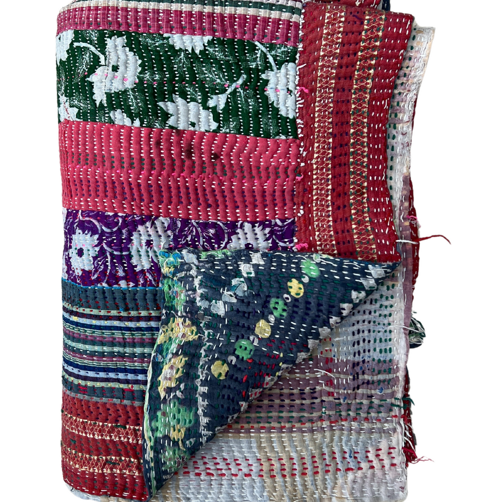 Patchwork Kantha Quilt No. 029