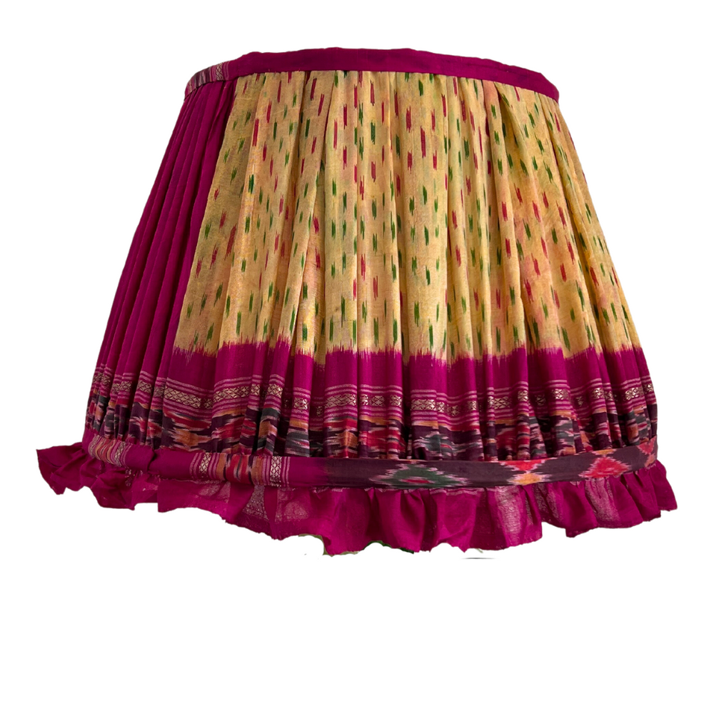 36cm Frilly Silk Sari Lampshade