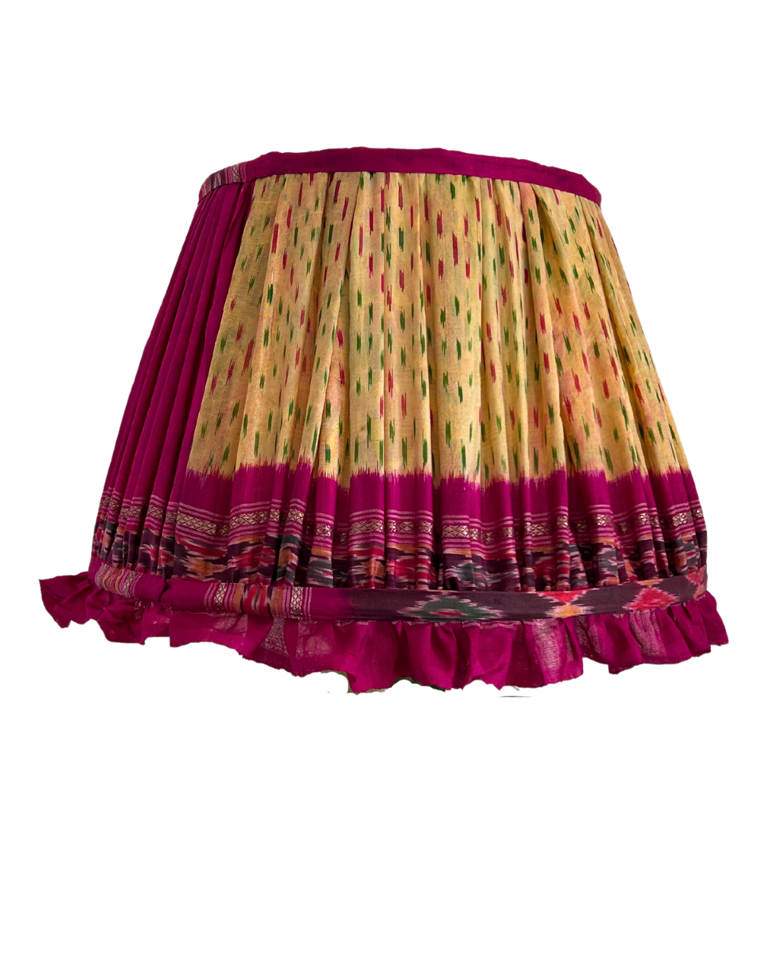 36cm Frilly Silk Sari Lampshade