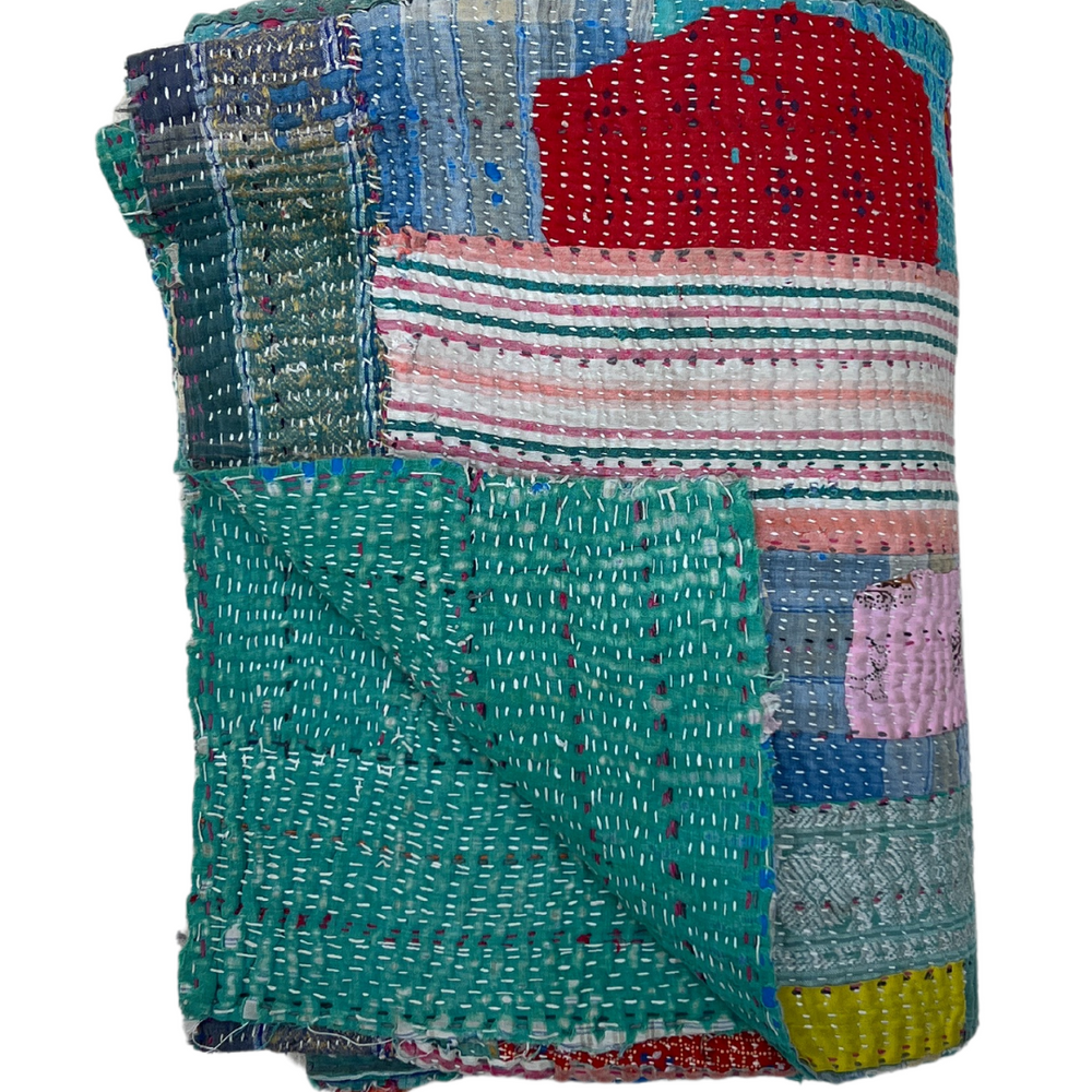 
                      
                        Patchwork Kantha Quilt No. 043
                      
                    