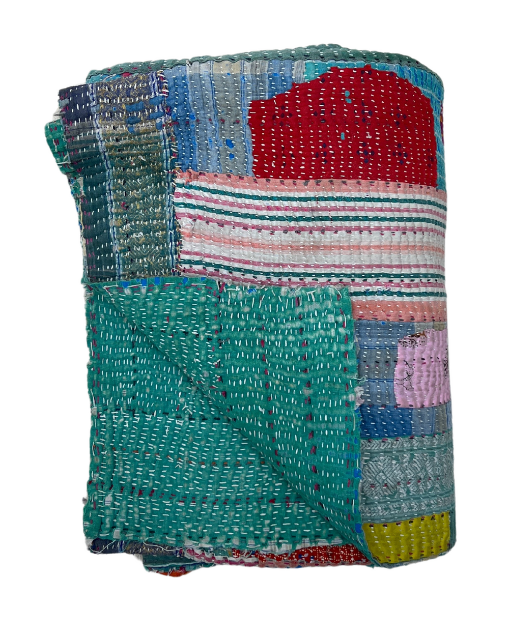 Patchwork Kantha Quilt No. 043