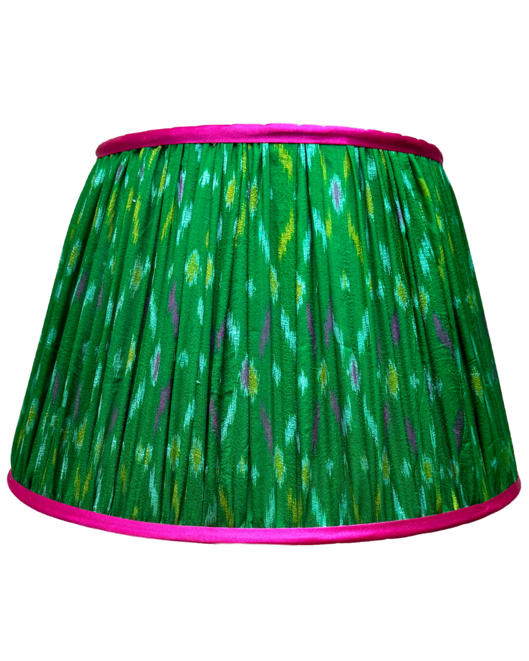 41cm Pink and Green Silk Sari Lampshade