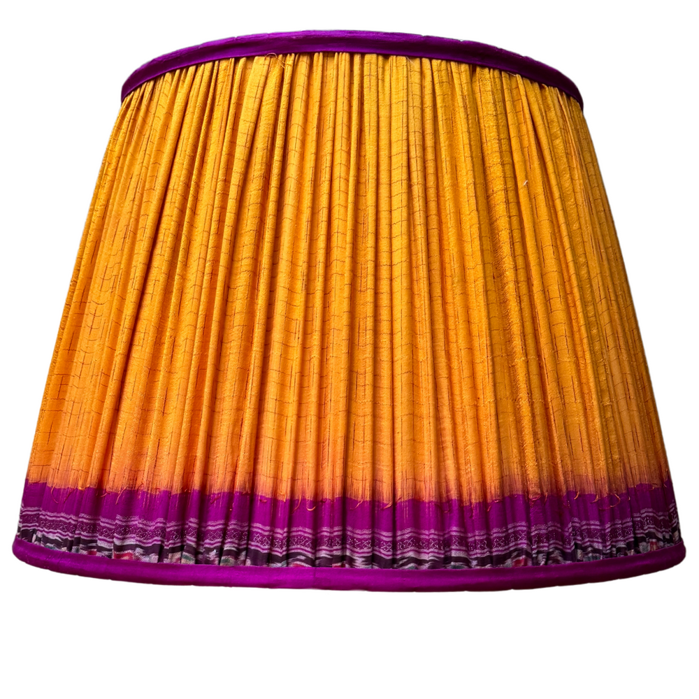 51cm Yellow & Pink Vintage Sari Lampshade