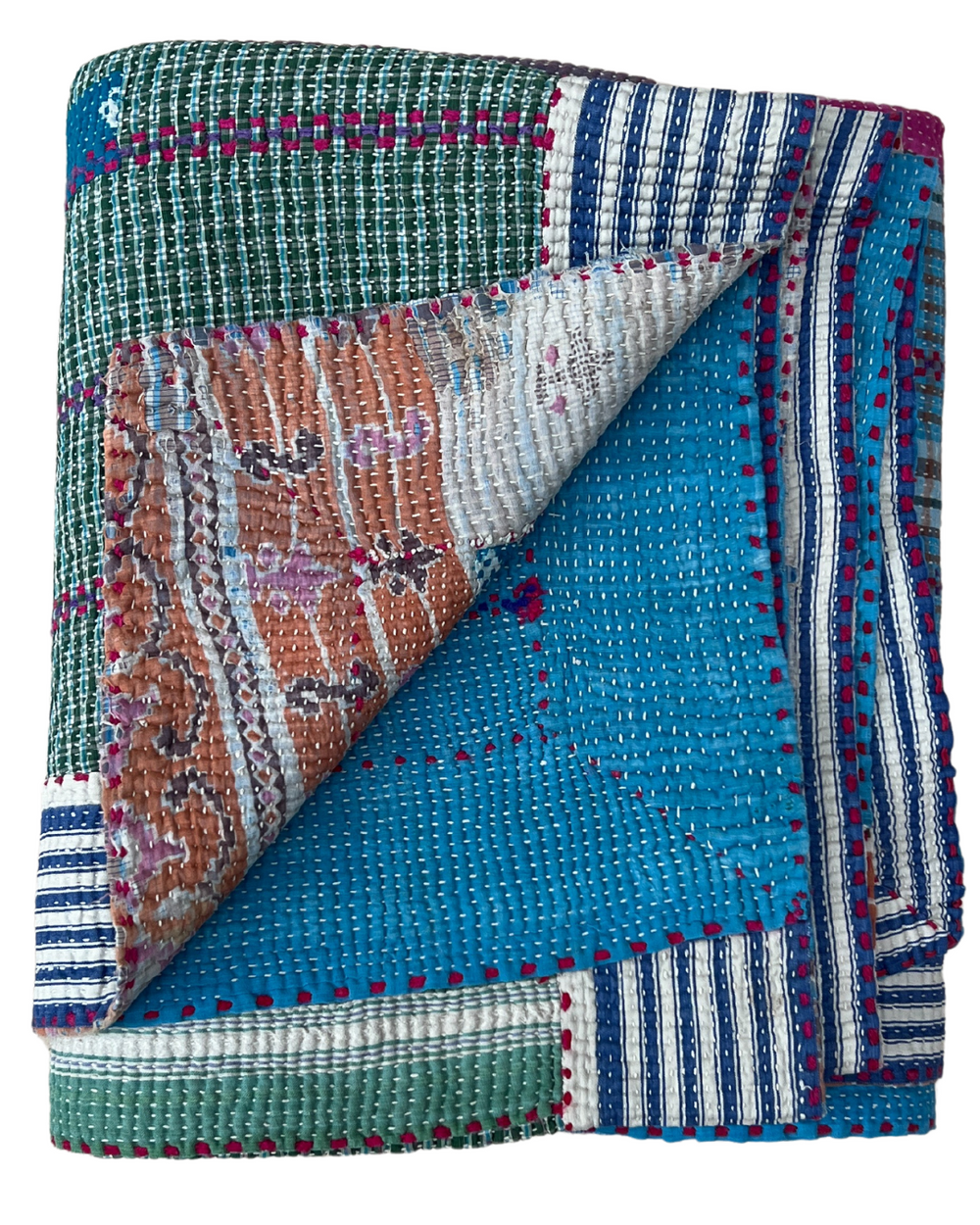 Patchwork Kantha Quilt No. 045