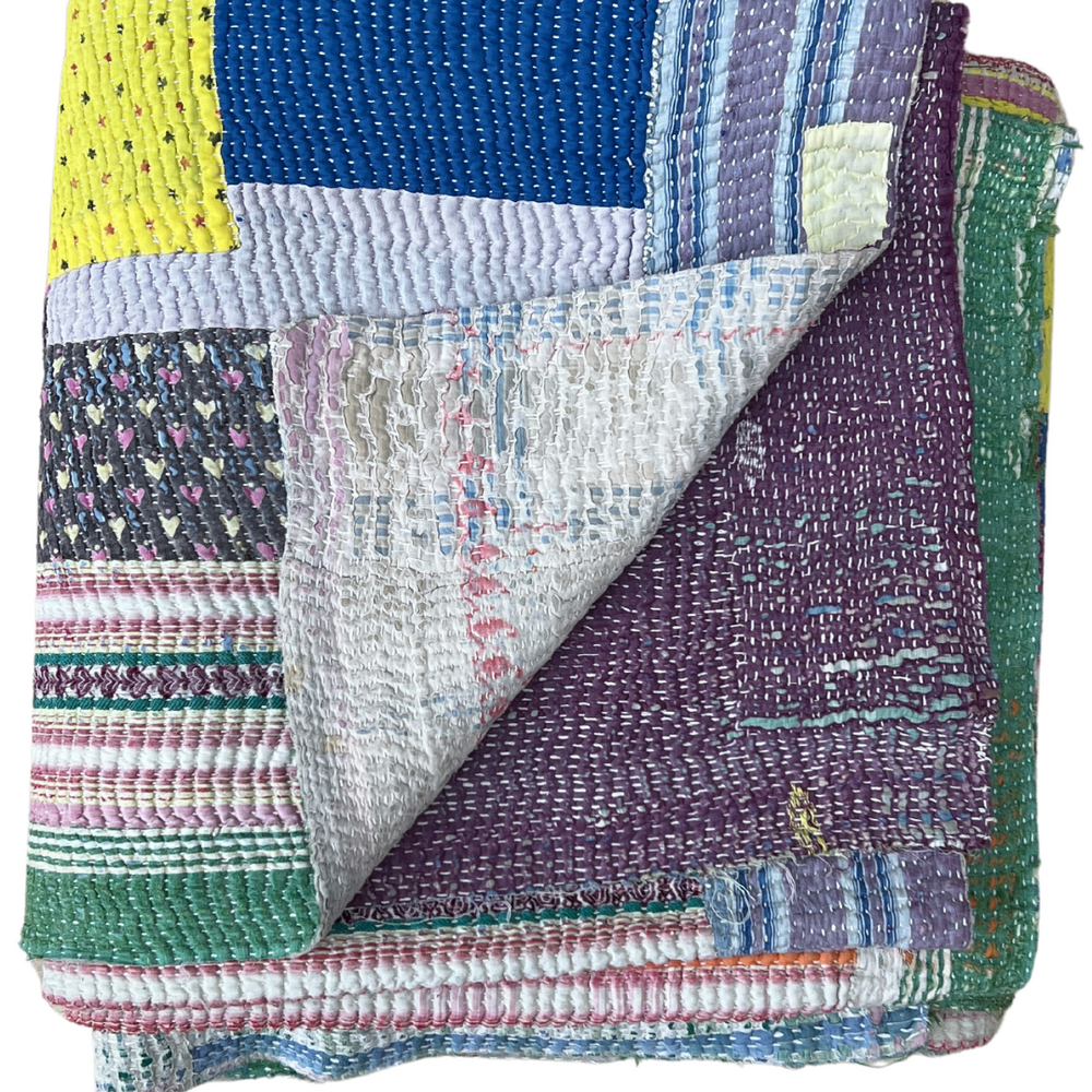 Patchwork Kantha Quilt No. 043