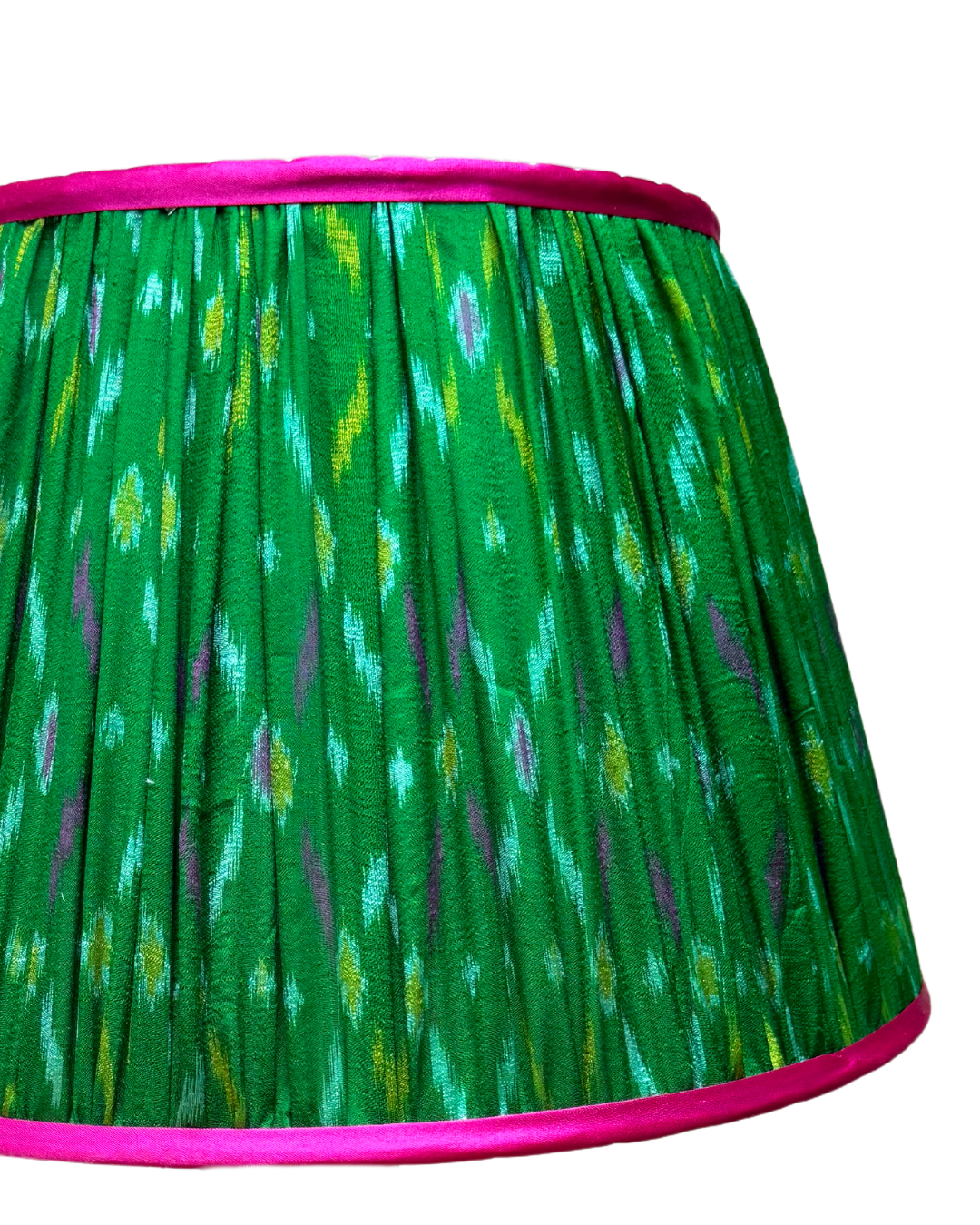 41cm Pink and Green Silk Sari Lampshade