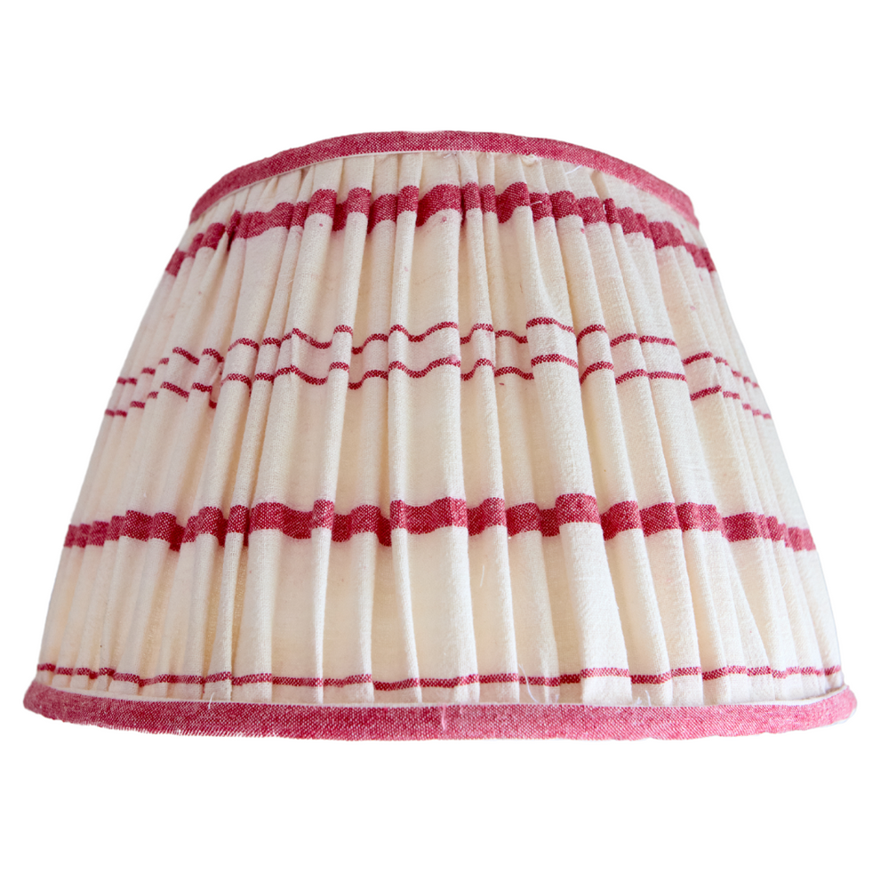 36cm Red & White Stripe Vintage Linen Lampshade