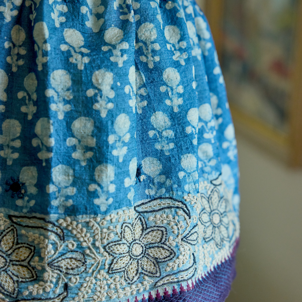 
                      
                        36cm Blue Vintage Sari Lampshade
                      
                    