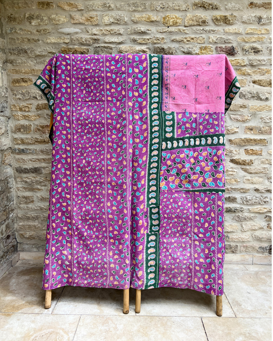 Lightweight Kantha Quilt No. 423