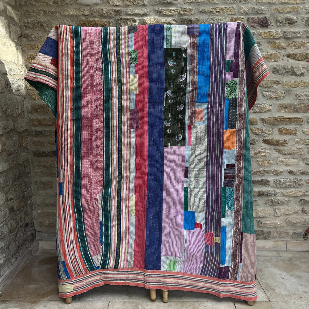 
                      
                        Patchwork Kantha Quilt No. 017
                      
                    