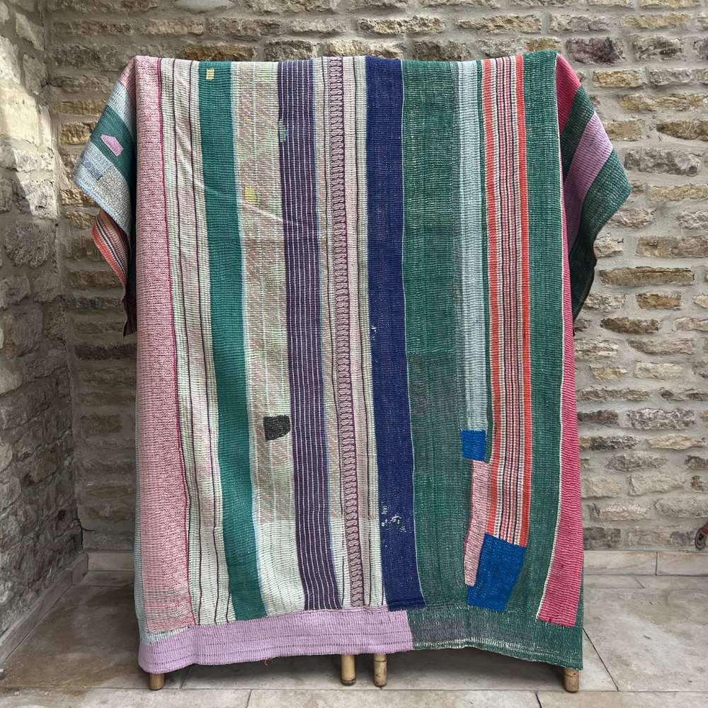 
                      
                        Patchwork Kantha Quilt No. 017
                      
                    