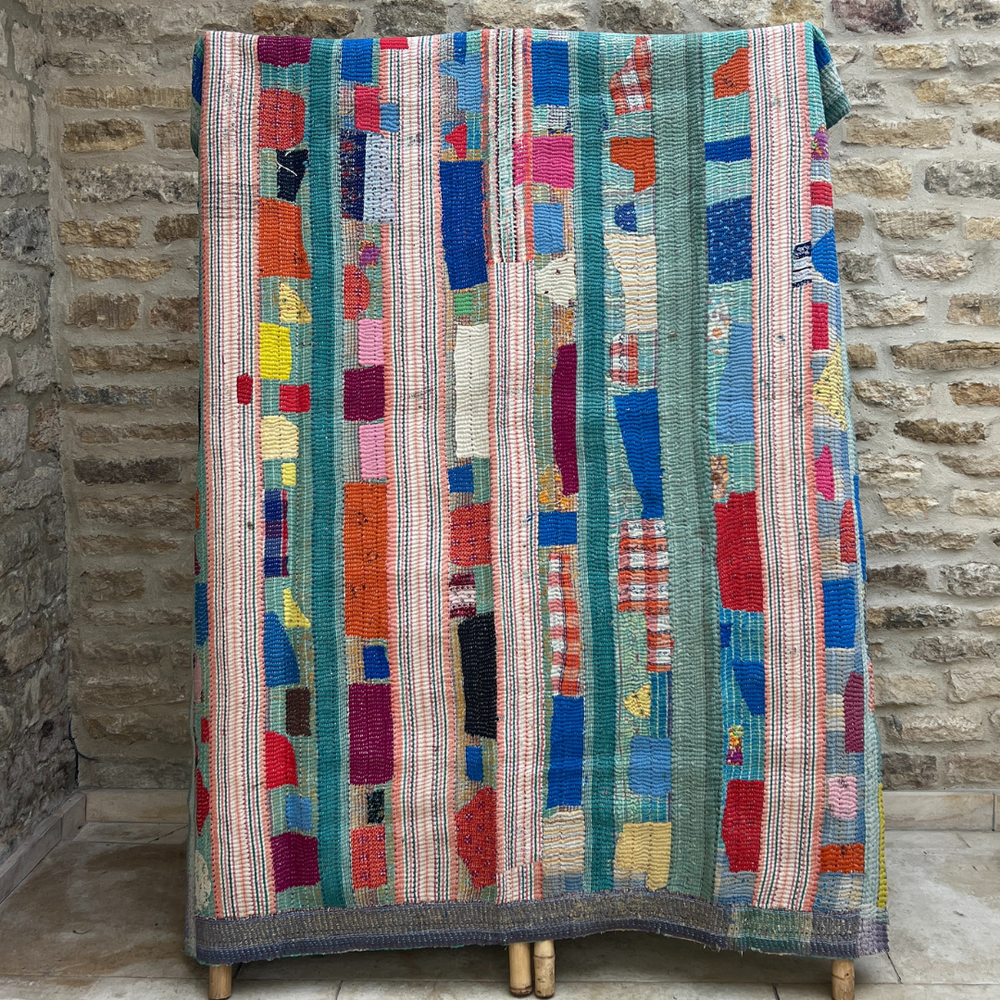 
                      
                        Patchwork Kantha Quilt No. 043
                      
                    