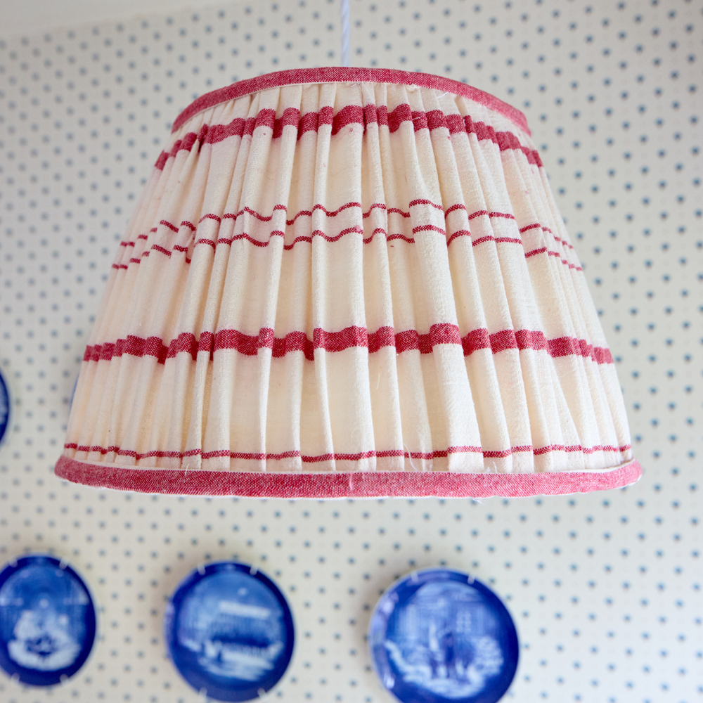 
                      
                        36cm Red & White Stripe Vintage Linen Lampshade
                      
                    