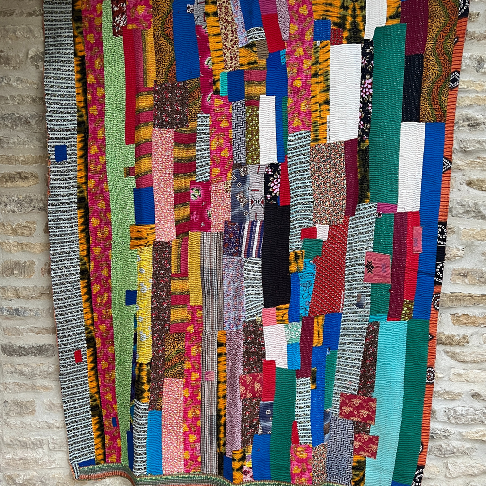 Patchwork Kantha Quilt No. 048