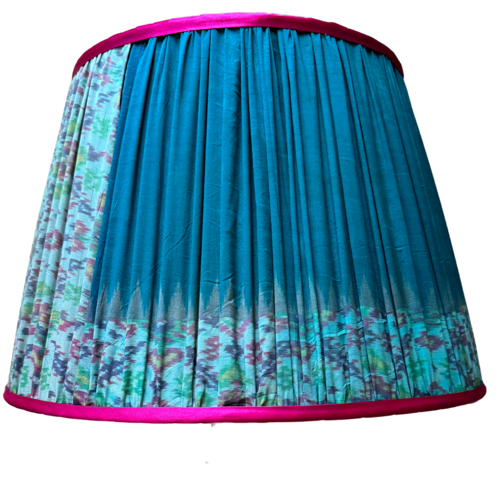 
                      
                        46cm Pink, Blue and Green Vintage Sari Lampshade
                      
                    