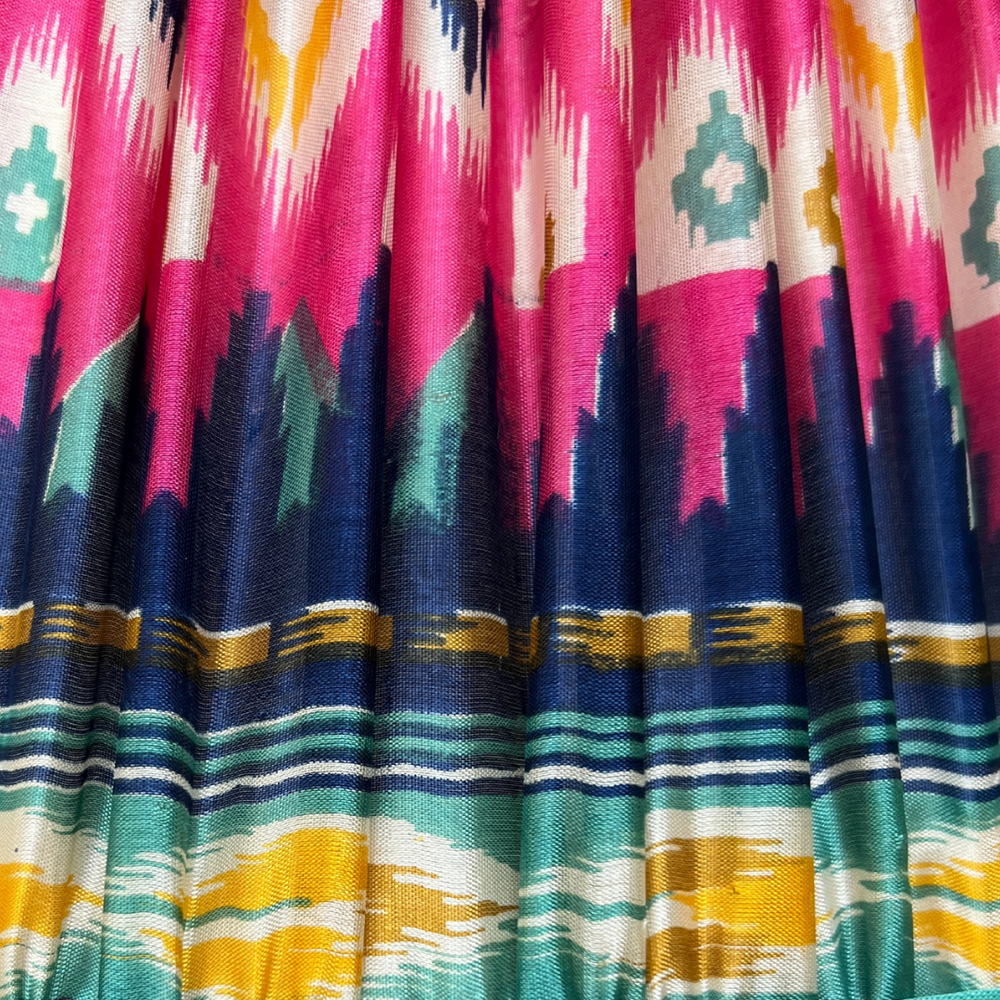 41cm Pink, Blue, Gold and Green Silk Sari Lampshade