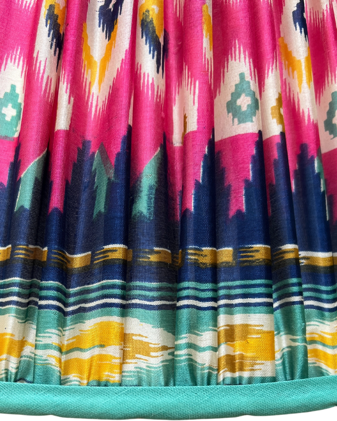 41cm Pink, Blue, Gold and Green Silk Sari Lampshade