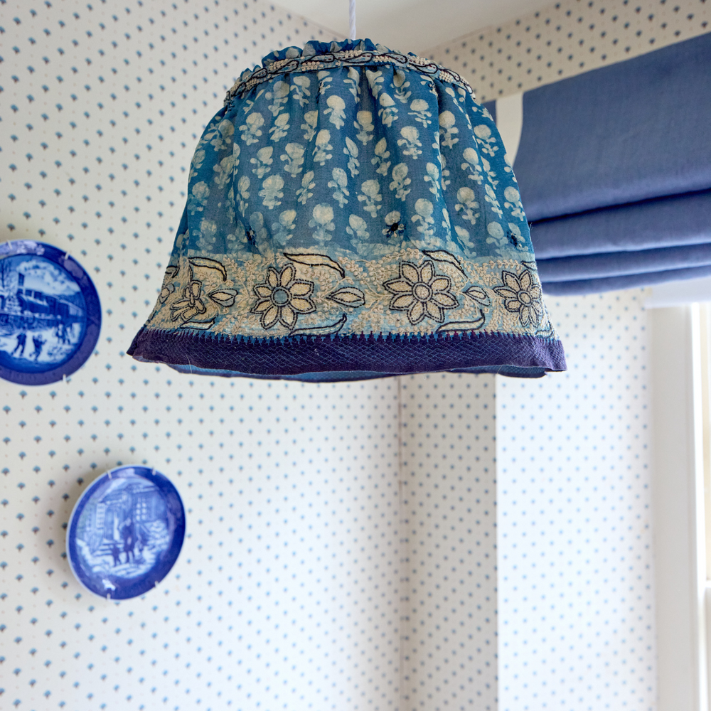 
                      
                        36cm Blue Vintage Sari Lampshade
                      
                    