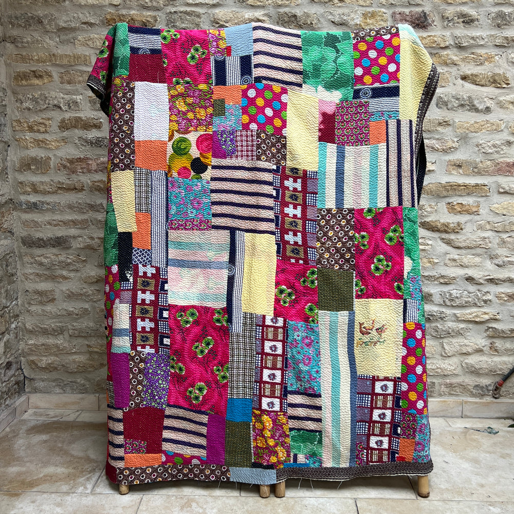 Patchwork Kantha Quilt No. 007