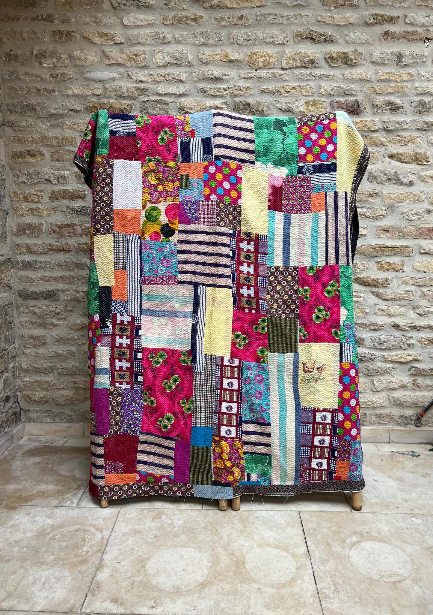 Patchwork Kantha Quilt No. 007