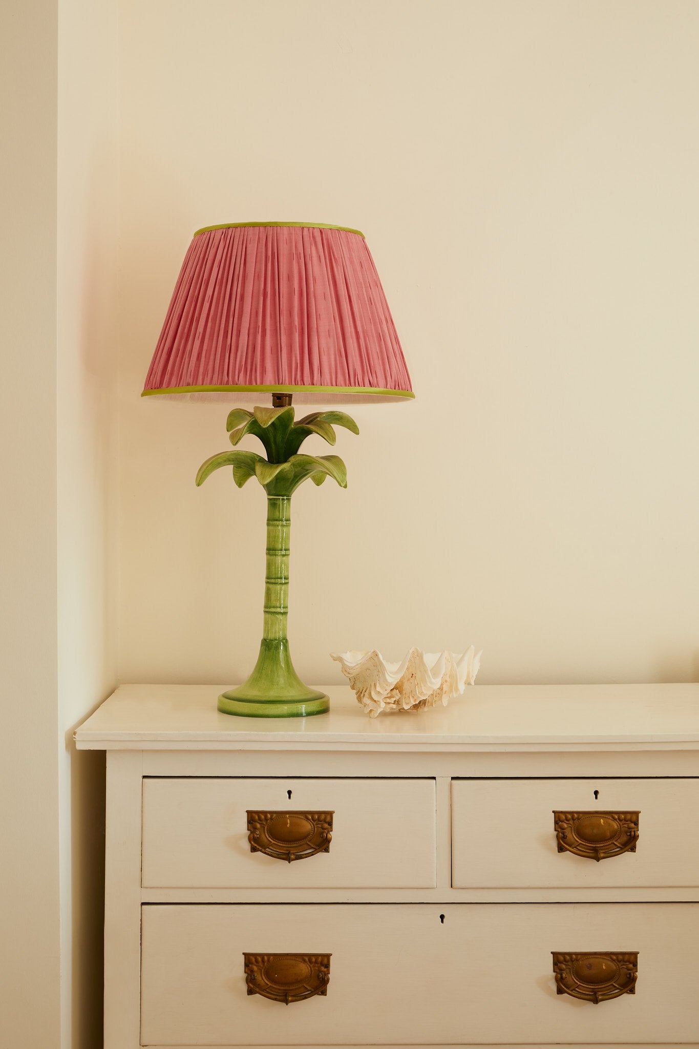 41 cm Pink Silk Sari Lampshade